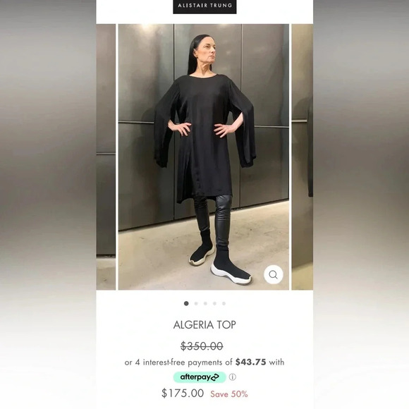 Alistair Trung - Algeria Black open sleeve top - Picture 8 of 13